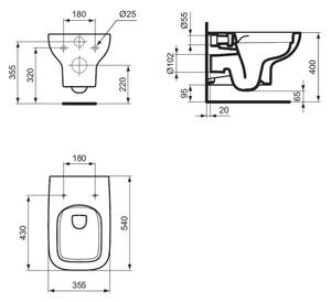 Ideal Standard T471701 - Závěsné WC Rimless I.LIFE A keramika/bílá