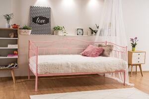 SIGNAL SIG Kovová postel BIRMA růžová 90x200