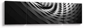 Abstraktní obraz - černobílá spirála (170x50 cm)