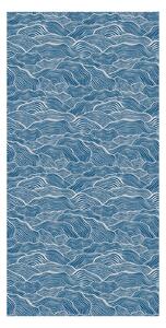 Tapeta - Grafické vlny, tmavě modré