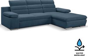 Sedací souprava GRECO MINI | 278x185 cm | PRAVÁ | 78 tmavě modrá WATER REPELLENT | rozkládací + úložný prostor