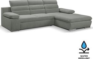Sedací souprava GRECO MINI | 278x185 cm | PRAVÁ | 93 šedá WATER REPELLENT | rozkládací + úložný prostor