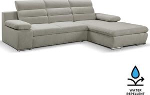 Sedací souprava GRECO MINI | 278x185 cm | PRAVÁ | 83 středně šedá WATER REPELLENT | rozkládací + úložný prostor