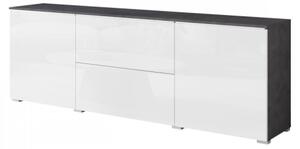 TV skříňka/stolek Sawoti 181, Barva: černý grafit, Osvětlení: osvětlení LED - bílé 5903211409387