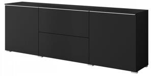 TV skříňka/stolek Sawoti 181, Barva: černý grafit, Osvětlení: osvětlení LED - bílé 5903211409387