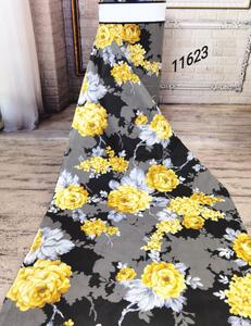 Ervi bavlna š.240 cm - žluté květy na černém -11623-1, metráž
