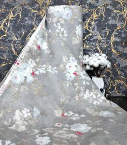 Ervi bavlna š.240cm - bílé růže na šedém č.24629-5, metráž
