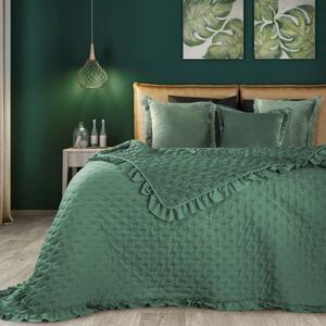 Zelený přehoz na postel v klasickém stylu