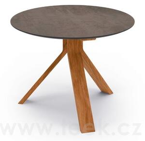 Stern Odkládací stolek Freddie, Stern, kulatý 55x43 cm, rám teak, deska HPL Cement light
