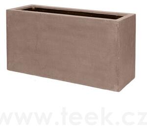 Pottery Pots Venkovní květináč obdélníkový Jort S, Taupe (barva béžová taupe), kolekce Natural, kompozit Fiberstone, d 80 cm x š 30 cm x v 40 cm, objem cca 92 l