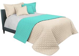 Kvalitní prošívaný přehoz přes postel v béžovo zelené barvě 200 x 220 cm