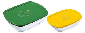 SADA 2x Skleněná dóza na potraviny PYREX 1,2/2,5 l