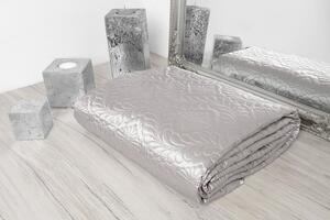 Luxusní saténové přehozy na postel v stříbrno šedé barvě 200 x 220 cm