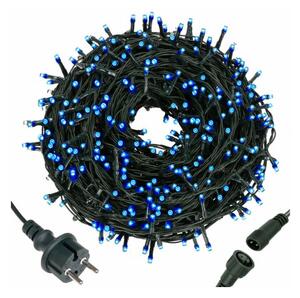 LED světelný řetěz - 25,5m, 300LED, IP44, modrá