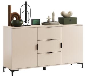 Komoda se zásuvkami a dvířky LORA 150x85x40 cm béžová