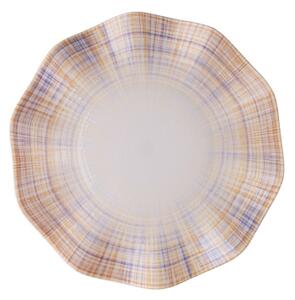 Jídelní sada 24 ks oranžová/modrá/porcelán