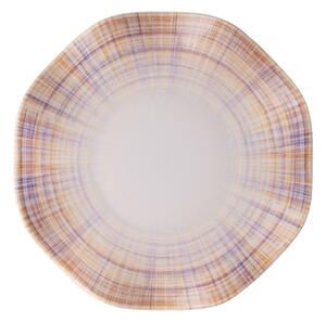 Jídelní sada 24 ks oranžová/modrá/porcelán