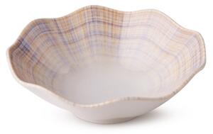 Jídelní sada 24 ks oranžová/modrá/porcelán
