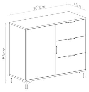 Komoda se zásuvkami LORA 100x85x40 cm béžová