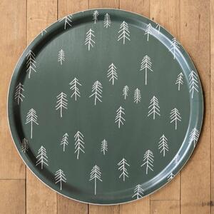 Kulatý tác Tall Green / Nude Ø 38 cm