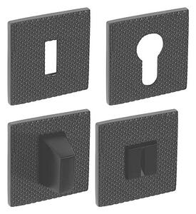 Dveřní rozeta MP - TI - HR 5SQ T2 (BS - Černá matná), Hranatý otvor pro obyčejný klíč BBQ, MP BS (černá mat)