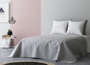 Oboustranné deky na postel v bílo šedé barvě s abstrakným vzorem 200 x 220 cm