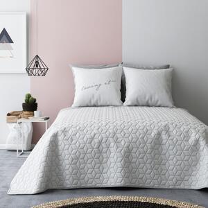 Oboustranné deky na postel v bílo šedé barvě s abstrakným vzorem 200 x 220 cm
