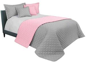Luxusní prošívané přehozy na manželskou postel růžovo šedé barvy 200 x 220 cm