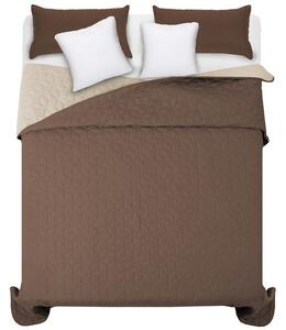 Oboustranný přehoz na manželskou postel hnědé barvy 200 x 220 cm