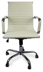 Otočná kancelářská židle DELUXE — ekokůže, krémová