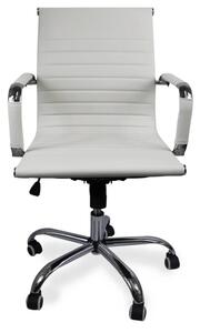 Otočná kancelářská židle DELUXE — ekokůže, bílá