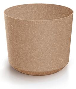 PROSPERPLAST Květináč - TUBO Eco Wood Průměr: 12,8 cm, Barva: kávová
