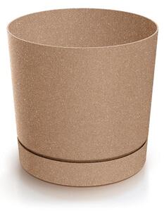 PROSPERPLAST Květináč - TUBO P Eco Wood Průměr: 10,8 cm, Barva: kávová