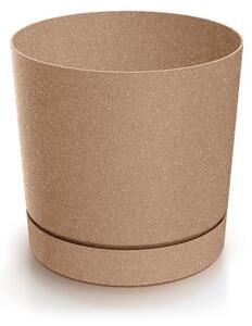 PROSPERPLAST Květináč - TUBO P Eco Wood Průměr: 10,8 cm, Barva: naturo