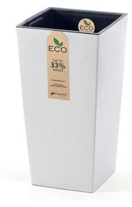 PROSPERPLAST Květináč - URBI SQUARE Eco Wood Rozměr: 29,5x29,5 cm, Barva: bílá
