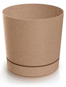 PROSPERPLAST Květináč - TUBO P Eco Wood Průměr: 10,8 cm, Barva: kávová