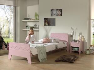 Dětská postel růžová s nočním stolkem Winny