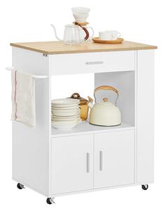 SoBuy FKW113-WN Servírovací vozík Kuchyňský vozík Kuchyňský ostrůvek Bílý 75x83x46cm