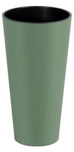 PROSPERPLAST Květináč - TUBUS SLIM Eco Wood Průměr: 25 cm, Barva: bílá