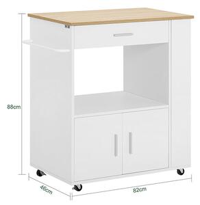 SoBuy FKW113-WN Servírovací vozík Kuchyňský vozík Kuchyňský ostrůvek Bílý 75x83x46cm