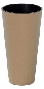 PROSPERPLAST Květináč - TUBUS SLIM Eco Wood Průměr: 25 cm, Barva: bílá