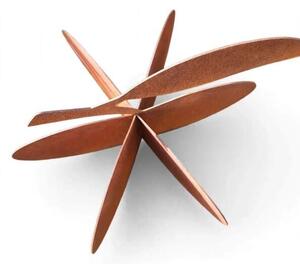 Kovová zahradní dekorace Jablko 3D střední 56 cm corten