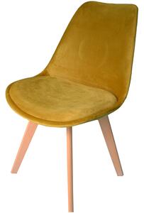 Pohodlná židle v skandinávském stylu žluté barvy