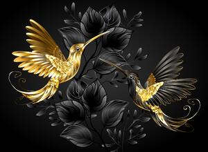 Fototapeta - Zlatí kolibříci (245x170 cm)