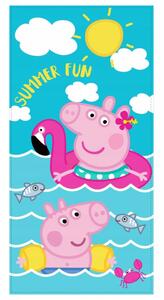 DĚTSKÝ BAVLNĚNÝ RUČNÍK PEPPA PIG 70X140 CM VZOROVANÁ