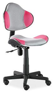 SIGNAL SIG Dětská otočná židle Q-G2 růžová/šedá