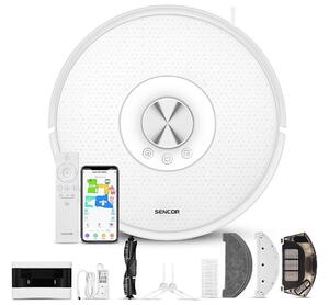 Sencor- Robotický vysavač s mopem 2v1 50W/5000 mAh Wi-Fi bílá + dálkové ovládání