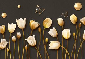 Fototapeta - Zlaté tulipány (245x170 cm)