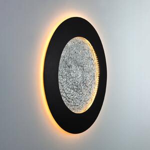 Nástěnné svítidlo LED Luna Pietra, hnědočerná/stříbrná, Ø 80 cm