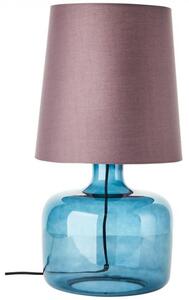 Brilliant 94548/03 Velká stolní lampa HYDRA modré sklo, hnědo-šedá textilie